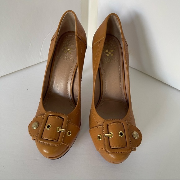 Vince Camuto 4” high heel shoes cognac leather Size 7 - Picture 2 of 10